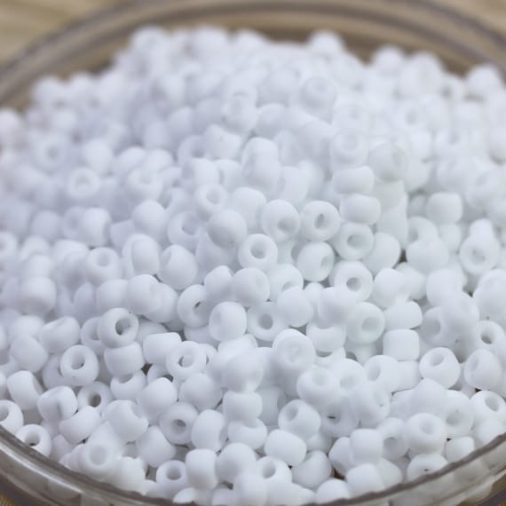 NUOVO Perline di semi Matsuno bianchi smerigliati 6/0 da 30 g colore  spettacolare, perline bianche di base, perline bianche in ceramica -   Italia