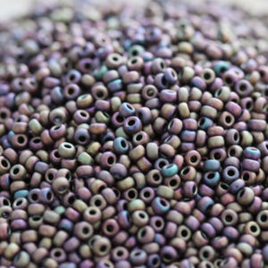 NEW!!! 20g 11/0 Matte Metallic Pink Gold Iris Miyuki Seed Beads - spectacular color, frosted metallic iris beads, Miyuki 2303