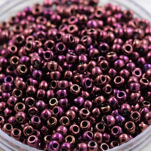 30g 6/0 Higher Metallic Amethyst Toho Seed Beads - 30grams - spectacular posh amethyst color, Toho 502