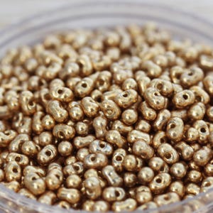 Discontinued! 30g 3x6mm Duracoat Gold Peanut Miyuki Glass Seed Beads, peanut beads, berry beads... Miyuki 4202