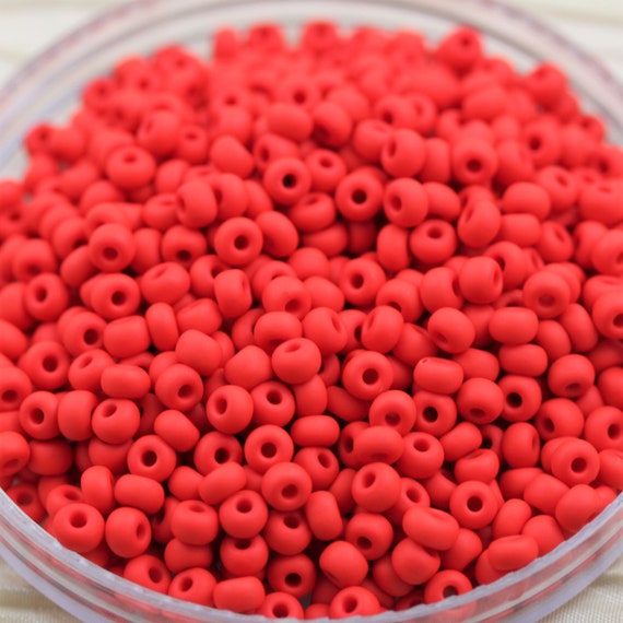 70g 6/0 Chinese Red Czech Seed Beads, 70grams 6/20 , Summer Beads, Juicy Red  Glass Seed Beads 