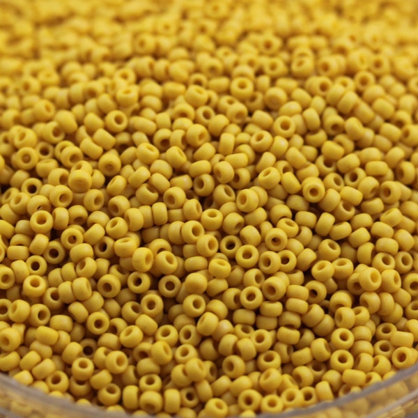 20g 11/0 Frosted Canary Yellow Miyuki Seed Beads - 20grams - spectacular, frosted ceramic beads, Miyuki 2311