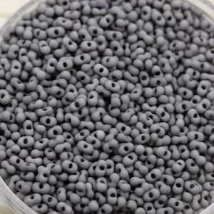 25g 2x4mm Matte Charcoal Ceramic Peanut Matsuno seed beads, peanut beads, berry beads, ceramic looking beads