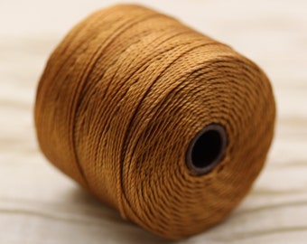 1 spool 77yards 0.5mm S-Lon Bead Cord Tex 210, Kumihimo cord, macrame cord, gold, beige, cream, brown, jet, copper hues