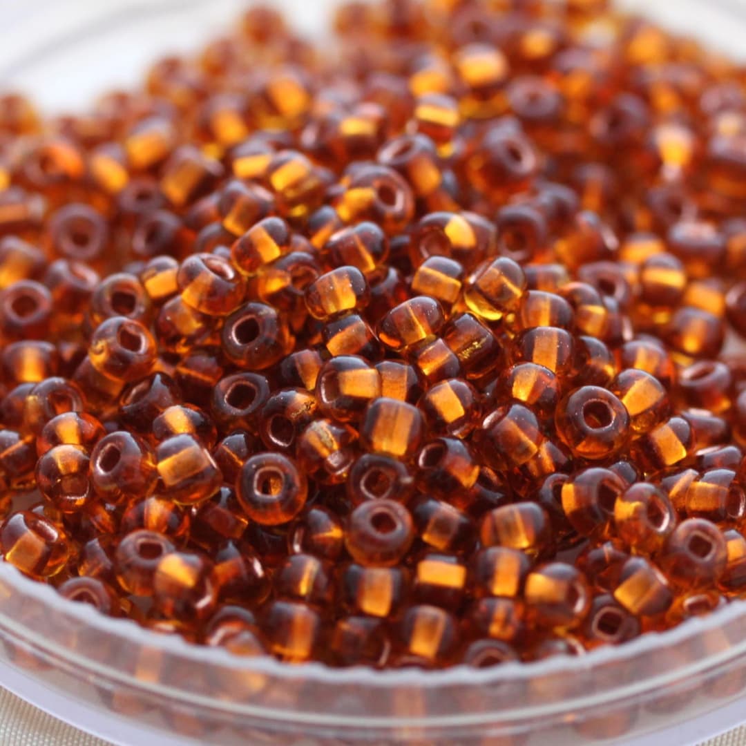 Copper Topaz NEW!!! 70g 6/0 Light Smoky Topaz / Copper Lined Czech Seed Beads - 70g ...