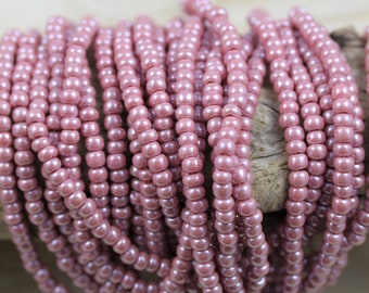 Czech Glass Seed Beads Size 8/0 " TERRA LUSTER ROSE " Strands 