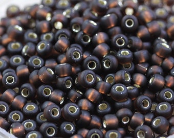 30g 6/0 Matte Rich Brown / Silver Lined Miyuki Seed Beads - 30grams - Miyuki 29F, spectacular color