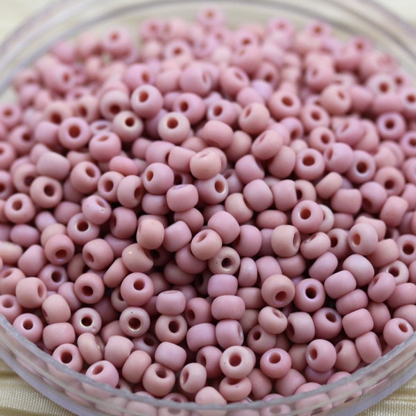 LAST!!! DISCONTINUED! 70g 6/0 Vintage Matte Cheyenne Pink AB Czech Seed Beads, 70grams ~ 6/20" , real Cheyenne Pink glass, vintage beads