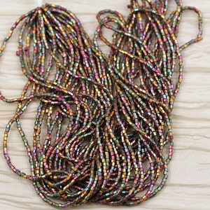 11/0 2Cut Silky Gold Iris AB Czech seed beads - 1 hank - 12 / 20&quot;, - FABULOUS!!!