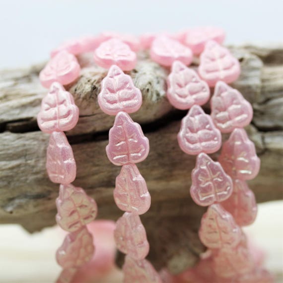 Sueded Pale Pink Czech Glass Beads, 8mm Round - Golden Age Beads