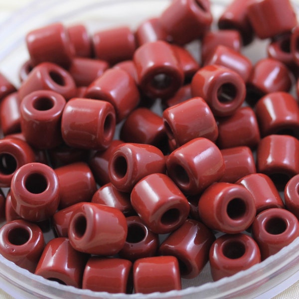 25pcs 7mm Brown Crow Rollers Czech glass beads, ancient look, fabulous Indian Crow beads with 3mm holes