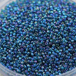 20g 11/0 Transparente Capri Blaue AB Toho Rocailles Perlen, ozeanblaue Glasperlen. Höhere Qualität, Regenbogen Ozean Perlen, Toho 167BD