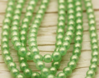 50pcs 6mm Sueded Gold Peridot Smooth Round Czech Glass Beads - fabulous metallic colors...