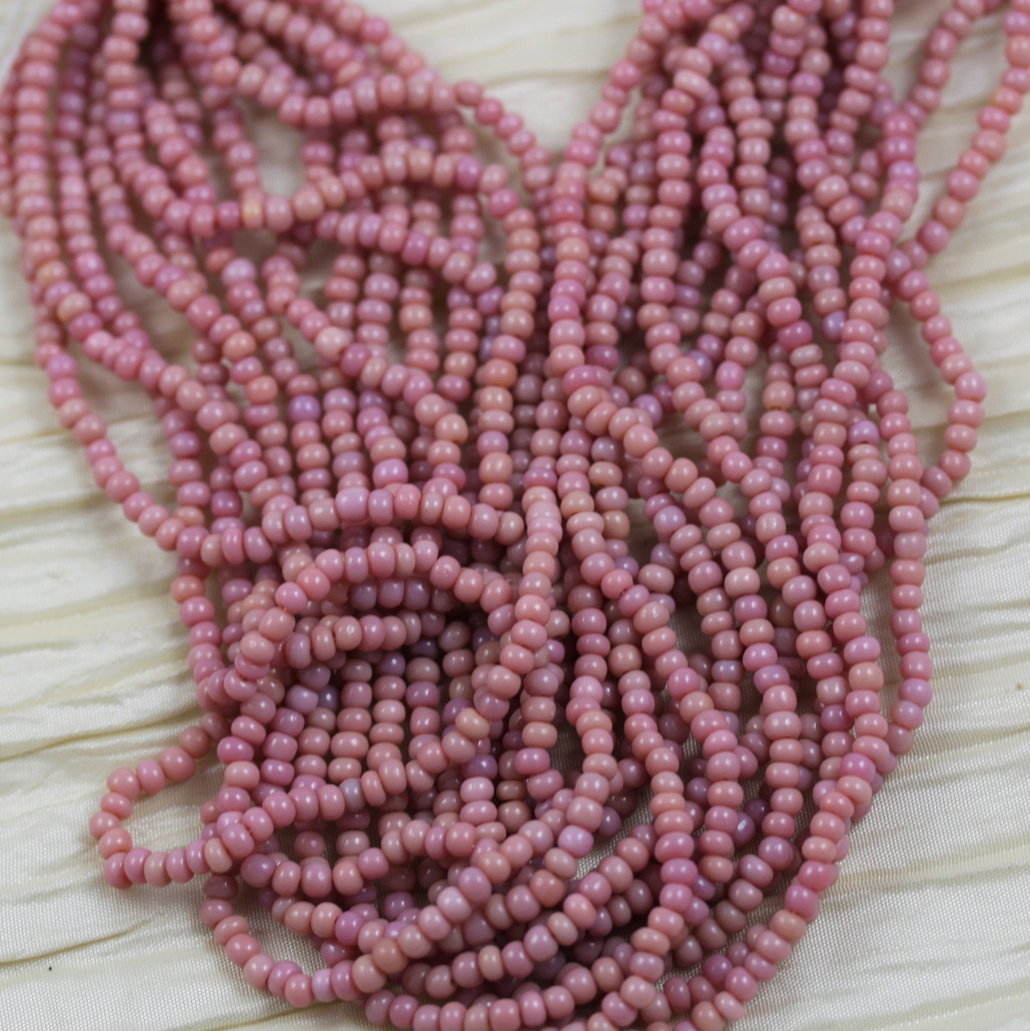 90's Vintage Czech Glass Seed Beads Collection in Shades of Pink - 8 colors  - Treefrog Beads