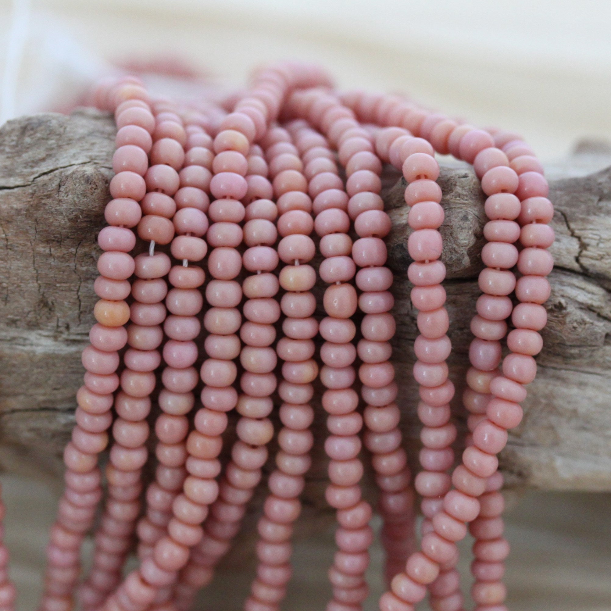90's Vintage Czech Glass Seed Beads Collection in Shades of Pink