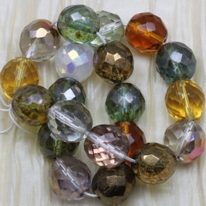 20 Stück 12 mm Fancy Fall Picasso mix Chunky Feuerpolierte Tschechische Glasperlen
