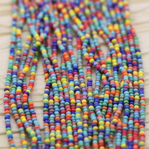 11/0 Matte Opaque AB Blooming Meadows Mega Mix Czech seed beads - 1 hank - 12/20&quot;