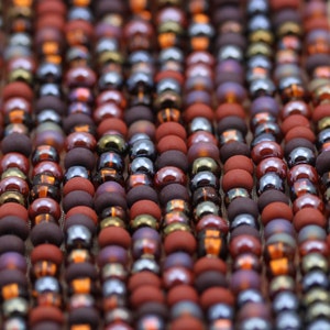 70g 6/0 Fall Canyon Mega Mix Czech Seed Beads - 70grams, fabulous combo of fall earthy colors, posh mix.