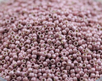 20g 11/0 PermaFinish Frosted Galvanized Sweet Blush Toho Seed Beads, metallic beads. superior quality, color PF552F