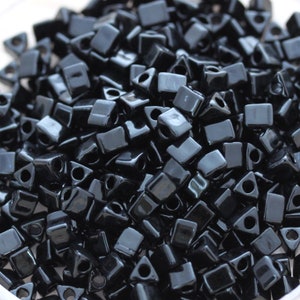 NEW Discontinued! 30g 5/0 Jet Sharp Triangle Miyuki Seed Beads - 30grams, superior quality, Miyuki 401, classy black color