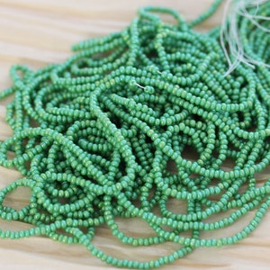 NEW!!! 11/0 Light Green Iris Czech seed beads - 1 hank - 12/20&quot;, green glass beads, rainbow green beads