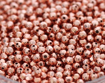 NEW!!! 10g ~135pcs 8/0 Copper Plated Hex cut Metal Beads, real copper plated beads