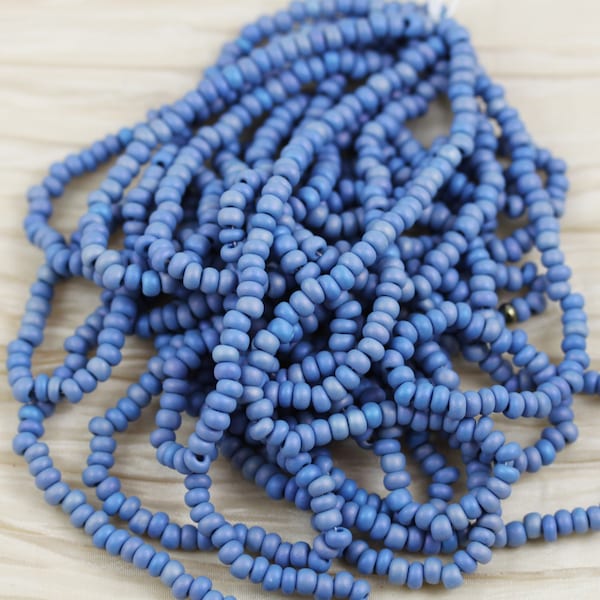 70g 6/0 Matte Periwinkle Blue AB Czech Seed Beads - 70grams, fabulous combo of all shades of flowers- so summery