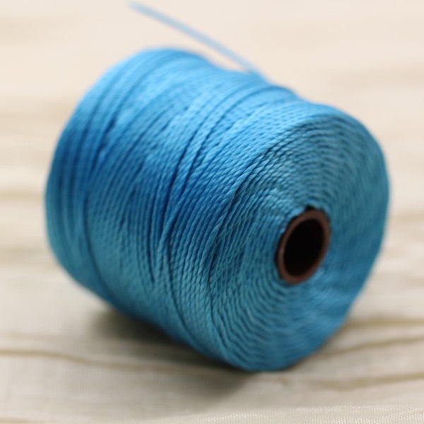 1 spool 77yards 0.5mm S-Lon Bead Cord Tex 210, Kumihimo cord, macrame cord, aqua, teal, Bermuda blue, Caribbean blue, purple, blue hues