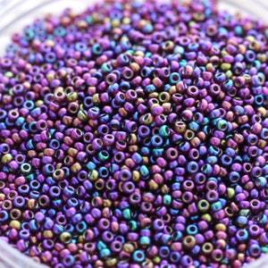 NEW!!! 20g 11/0 Matte Dragonfly Iris Miyuki Seed Beads - spectacular color, matte iris beads, Miyuki 2292