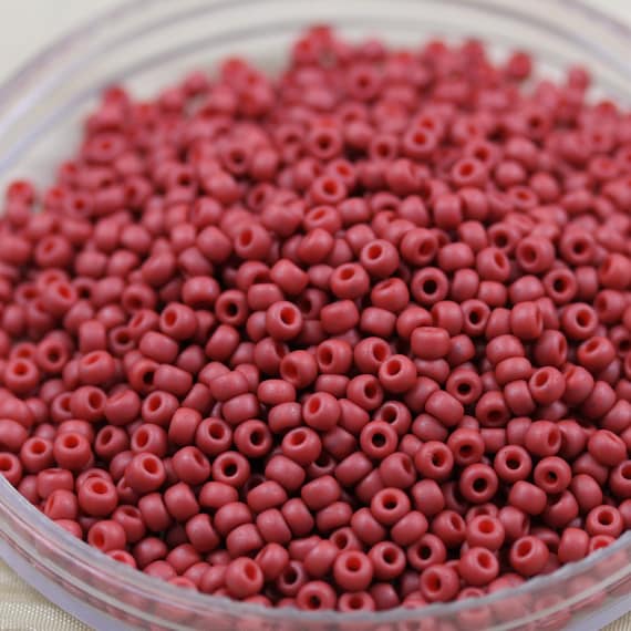 10 Grammes Petite Perle De Rocaille Rayé Firebrick Opaque 2.5~3x2~3mm Perle En Verre Perle