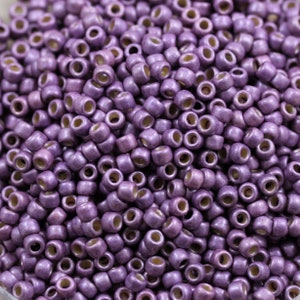 8/0 PermaFinish Frosted Galvanized Pale Lilac Toho Seed Beads - 20grams - spectacular colors... PF579F