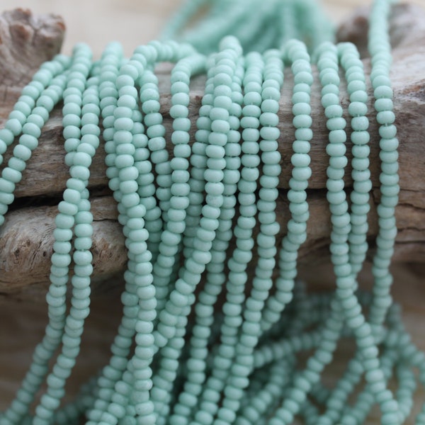 NEW!!! 8/0 Celadon SolGel Czech Seed Beads - 6/20", fabulous color of celadon green, Easter colors, soft green color