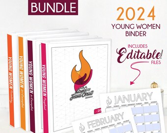 2024 BUNDLE Theme I am a disciple of Jesus Christ (3 Nephi 5:13) Planner Latter-day Saint Young Women Calendar & Planner -  Youth Theme