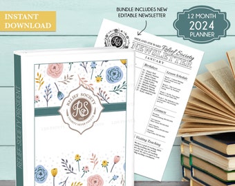 2024 Relief Society Presidency Planner Latter-day Saints LDS Binder Cover and planner set BUNDLE includes new ministering section