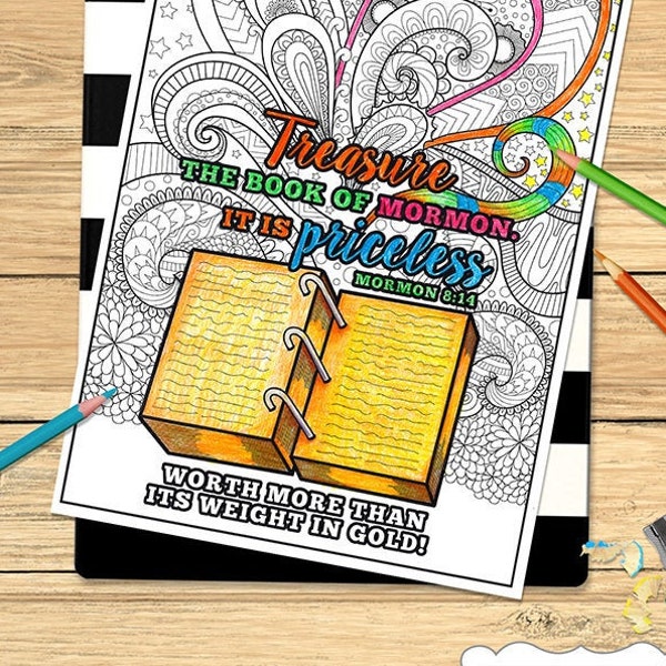 Book of Mormon Another Testament of Jesus Christ Coloring Page printable program cover