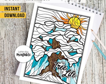 Tree of Life Lehi's Dream Book of Mormon Coloring Page - printable program cover