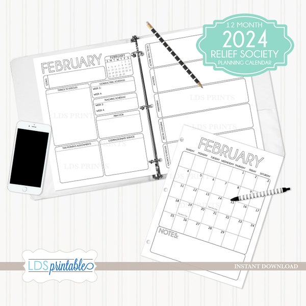 Relief Society 2024 Calendar Etsy