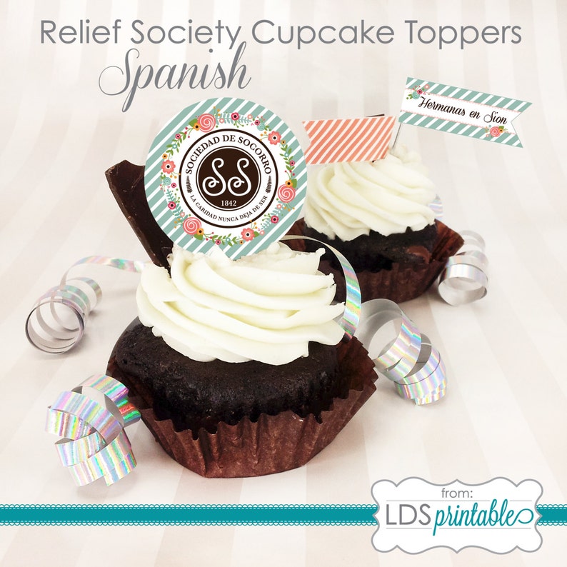 LDS Relief Society Motto SPANISH Cupcake Toppers Cupcake - Etsy