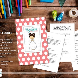 LDS Baptism Preparation Workbook Folder for Girls