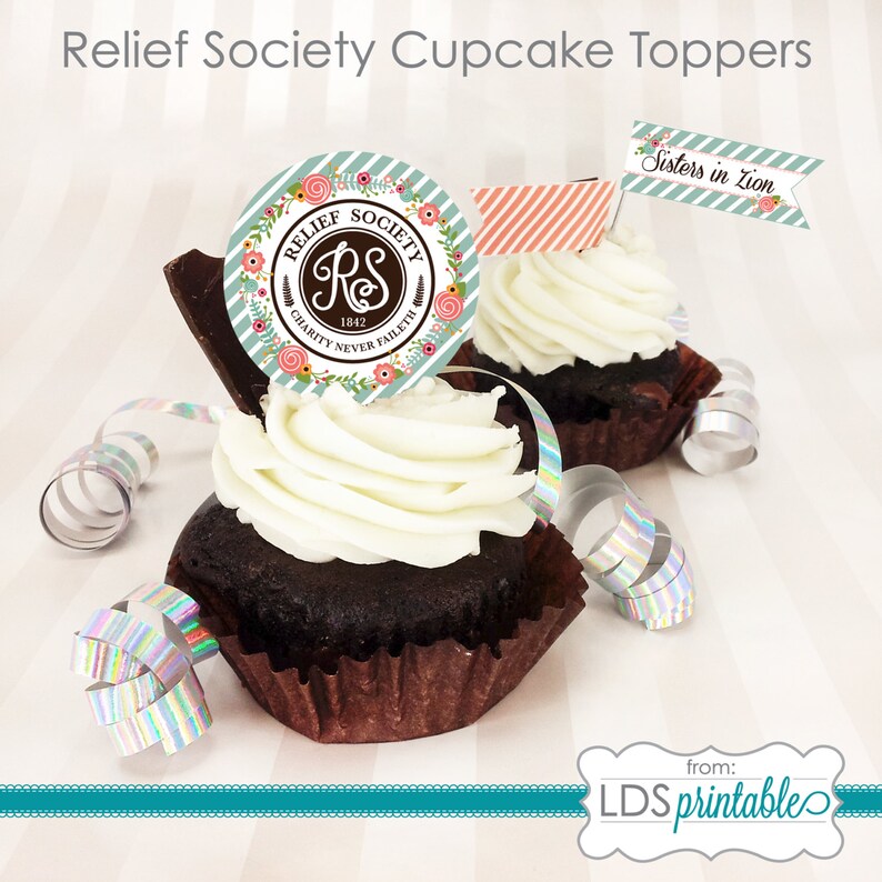 LDS Relief Society Motto Mission Statement Cupcake Toppers - Etsy