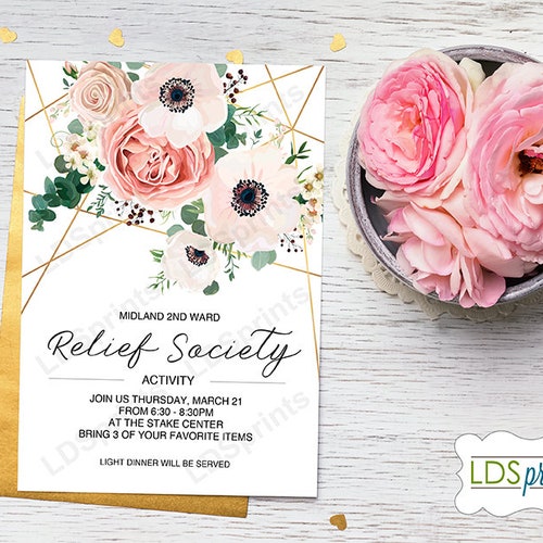 Printable Invitation Relief Society Activity Invitation - Etsy