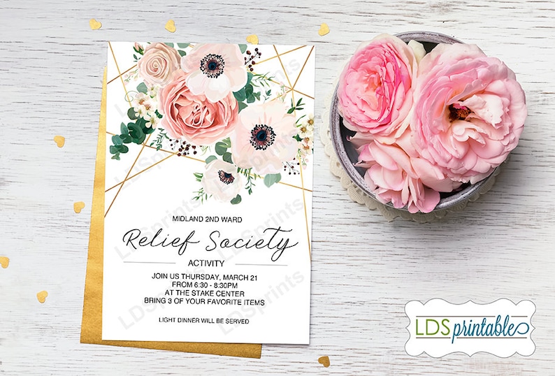Relief Society Birthday or Activity Invitation - Etsy