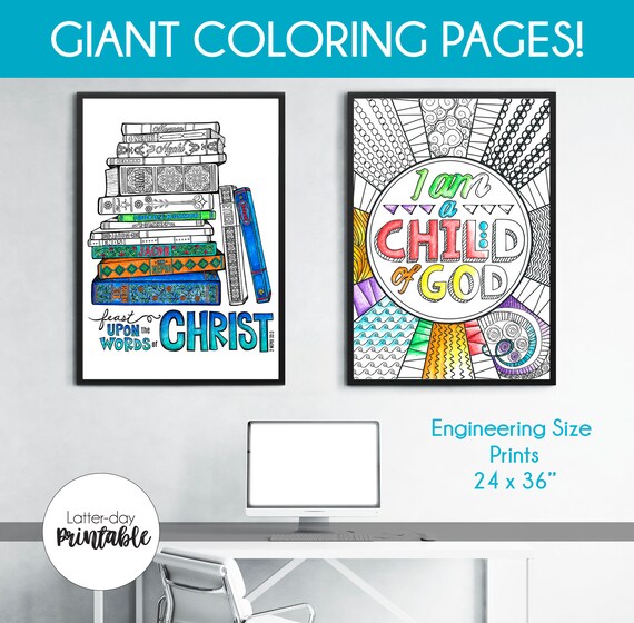 LDS Giant Coloring Page Feast Upon the Words of Christ I Am a - Etsy