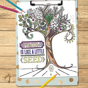 LDS Adult Coloring Pages Faith Is Like A Little Seed LDS printable program cover