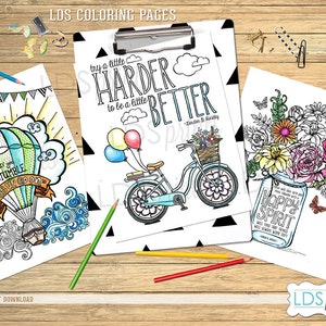 LDS Adult Coloring Book Happy Life set LDS printable program cover