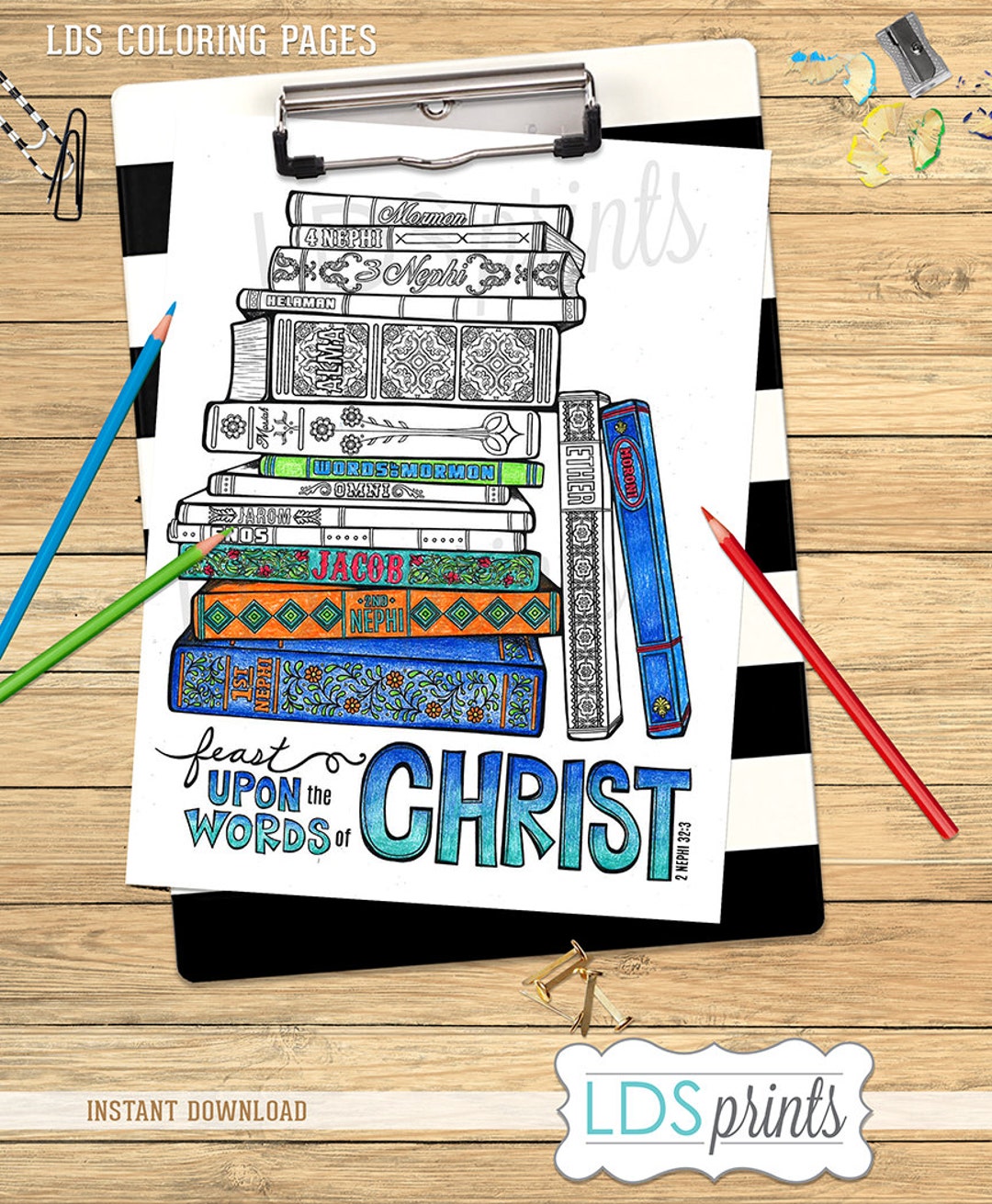 LDS Adult Coloring Pages Feast Upon the Words of Christ Book of Mormon ...