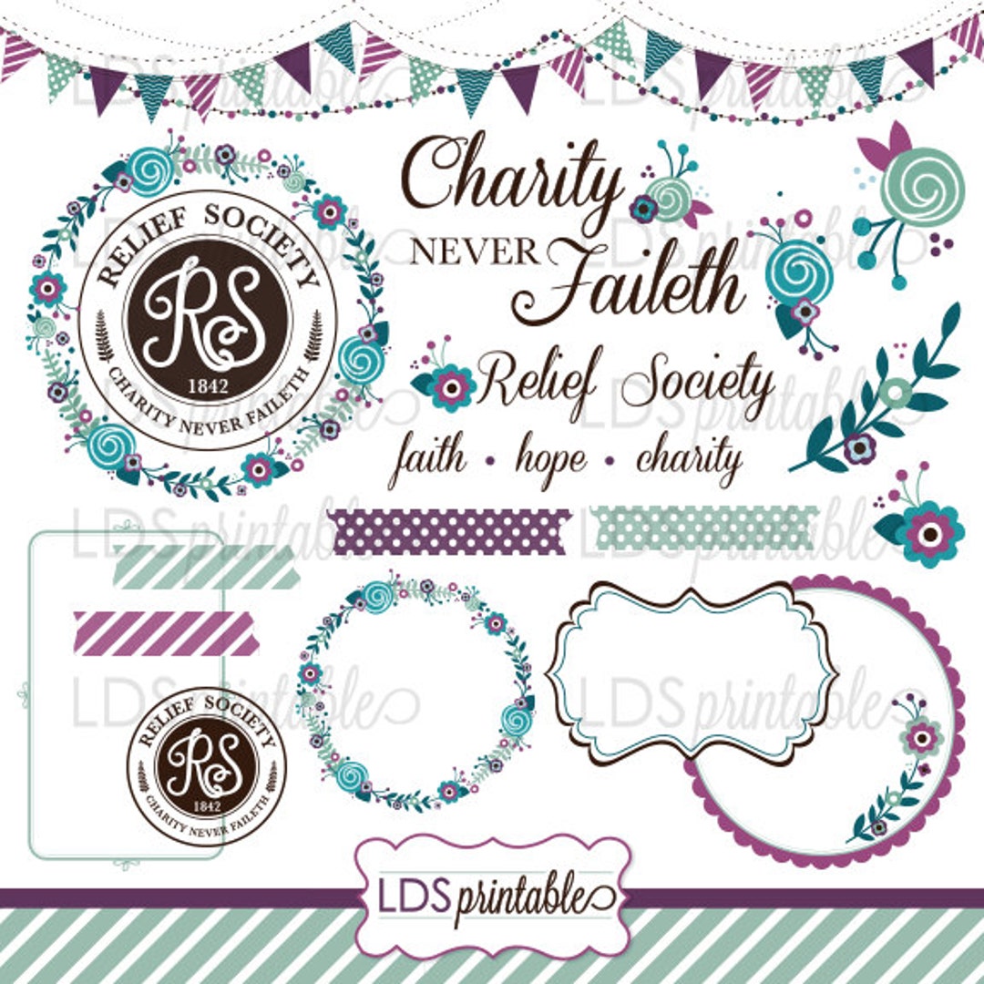 LDS Relief Society Clipart Clip Art Faith Hope Charity Charity Etsy