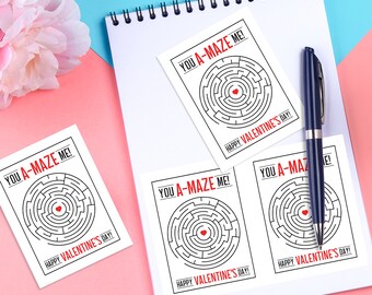 You A-MAZE Me printable Valentine's Card perfect for adults and kids Valentines day activity quarantine activity