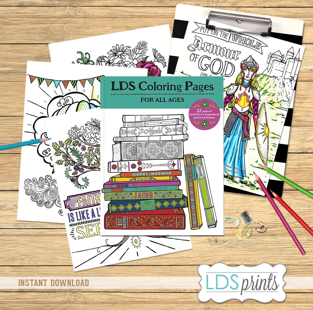 23 LDS Adult Coloring Book Pages BUNDLE Set of 23 Hand Drawn - Etsy