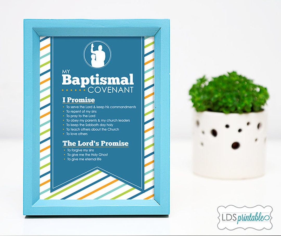 LDS Baptism Promise Covenant Boy Printable Multiple Sizes 3x4 4x6 5x7
